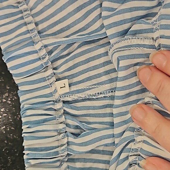 Blue & White Striped 2 Piece Outfit NWOT - Picture 3 of 9